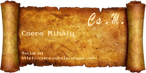 Csere Mihály névjegykártya