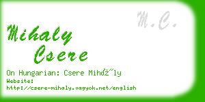 mihaly csere business card